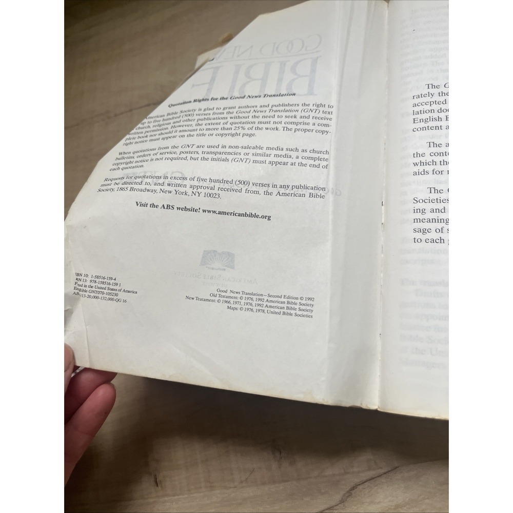 Large Print GOOD NEWS BIBLE 1992 VG American Bible Society - Picture 5 of 8